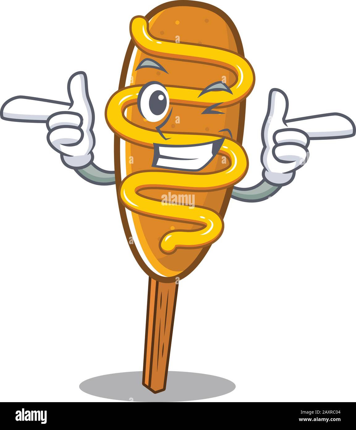 Süßes Maskottchen Cartoon-Design von Maishund mit Wink Eye Stock Vektor