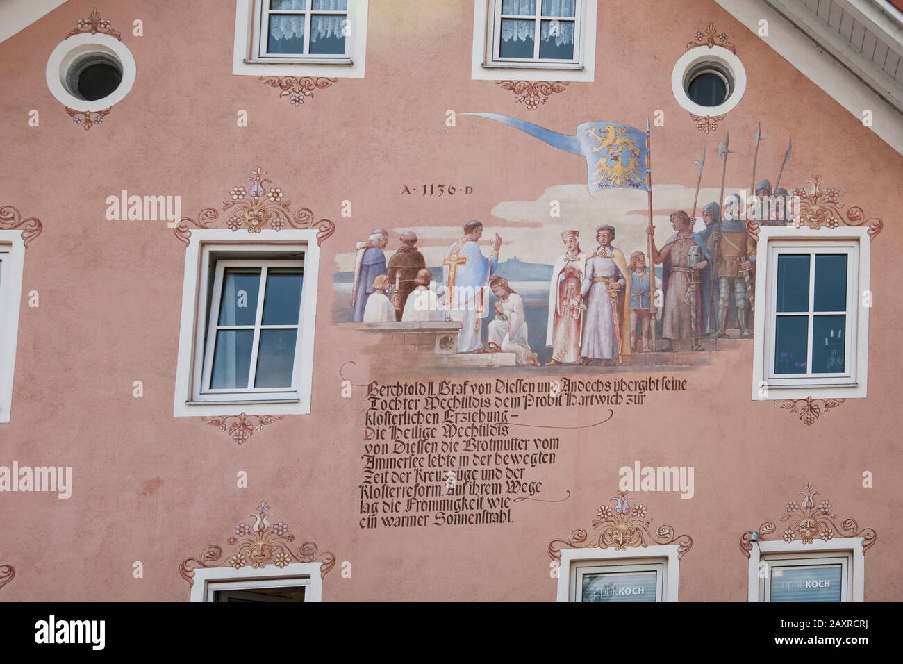 Hausfassade in Diessen am Ammersee, Bayern, Deutschland Stockfoto