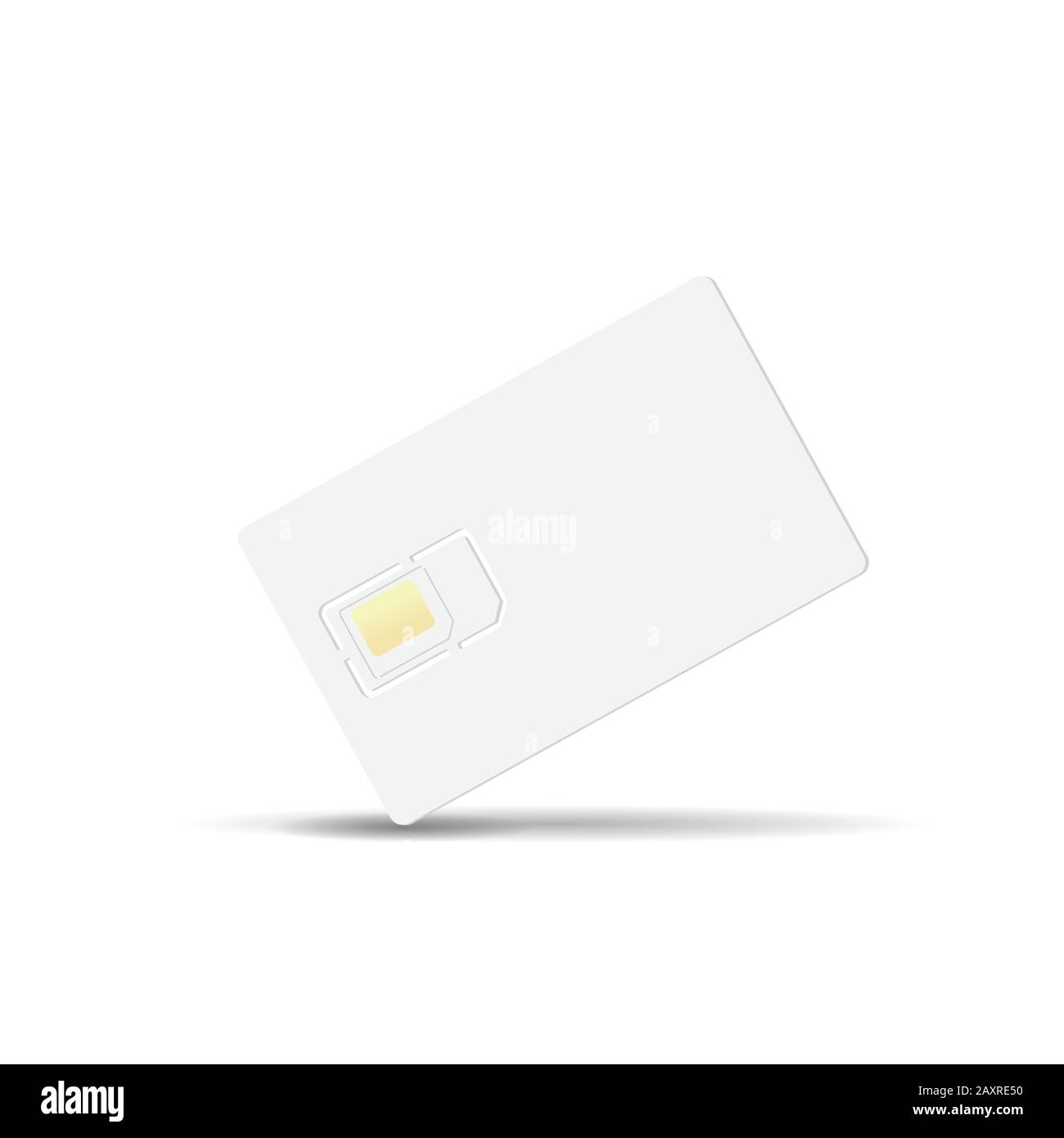 Realistische leere sim-Karten im minimalistischen Stil auf weißem Hintergrund. SIM-Karte. Einfach zu ändernde Vektorvorlage für Farbverspotung Stock Vektor