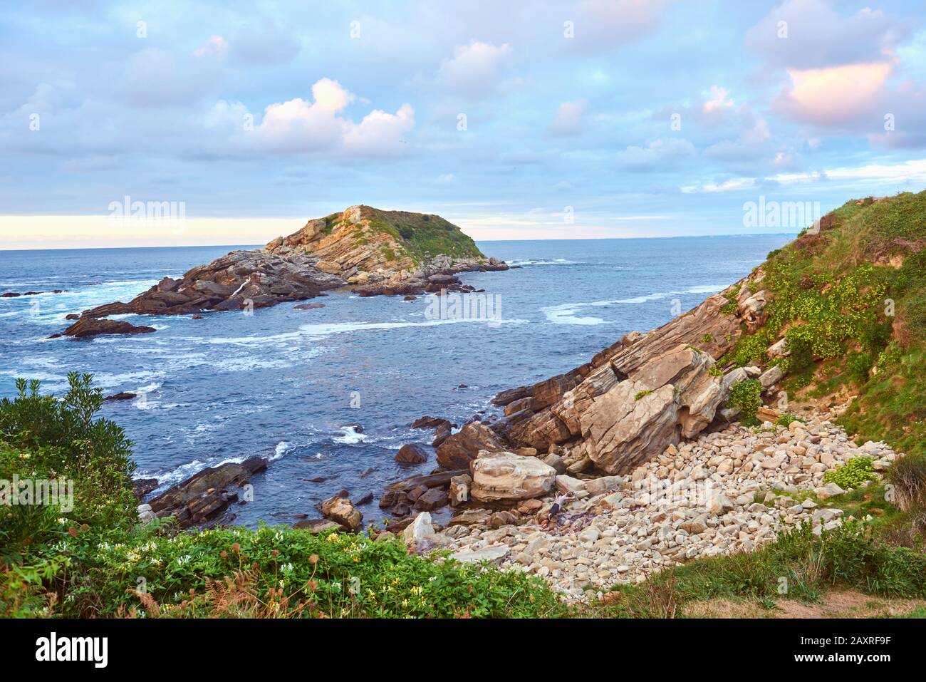 Landschaft, Küste, Meer, Hondarribia, Baskenland, Spanien Stockfoto