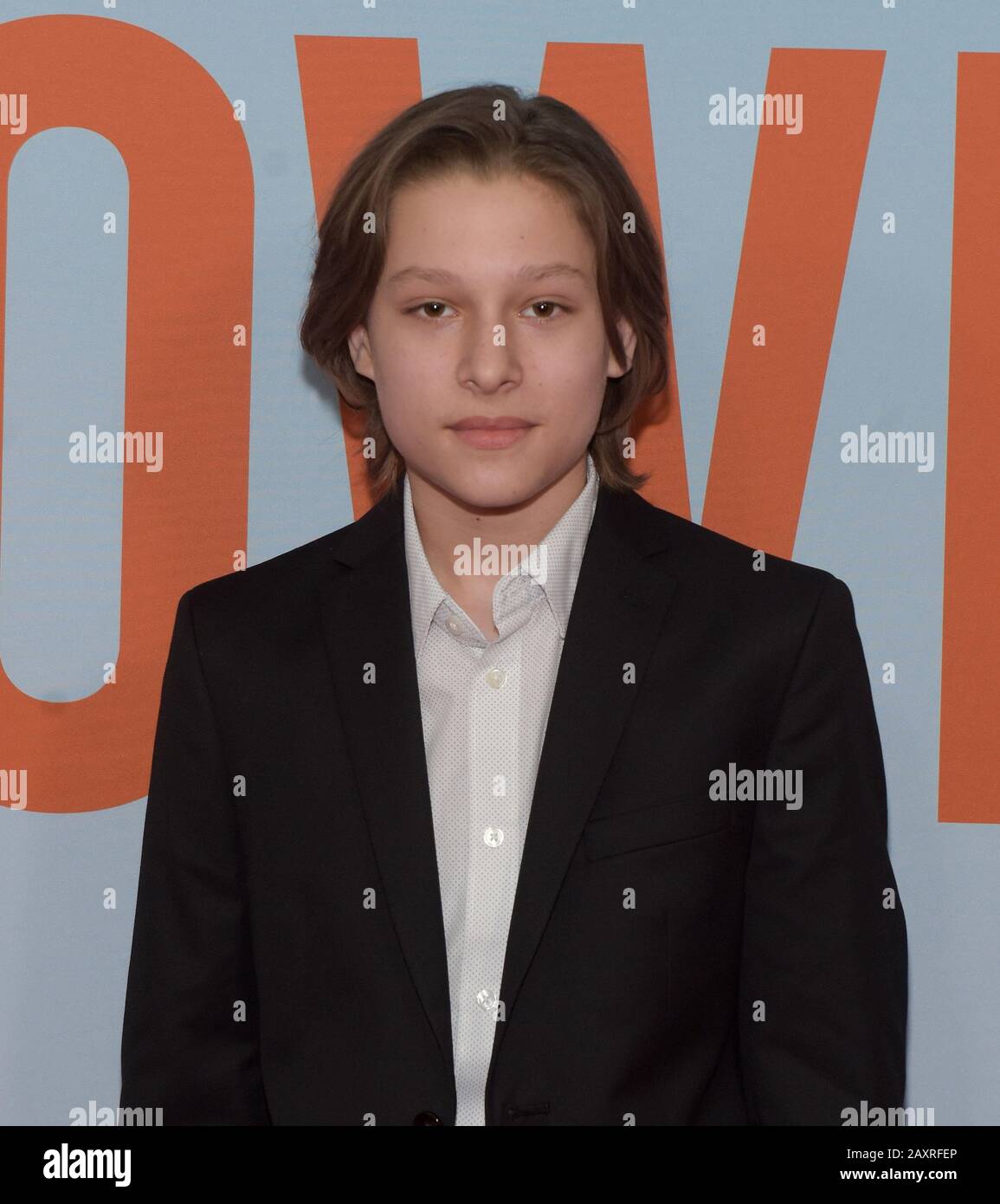 New York, USA. Februar 2020. New YORK, NEW YORK - 12. FEBRUAR: Julian Gray besucht die Premiere von "Downhill" im SVA Theatre am 12. Februar 2020 in New York City. Foto: Jeremy Smith/imageSPACE Credit: Imagespace/Alamy Live News Stockfoto
