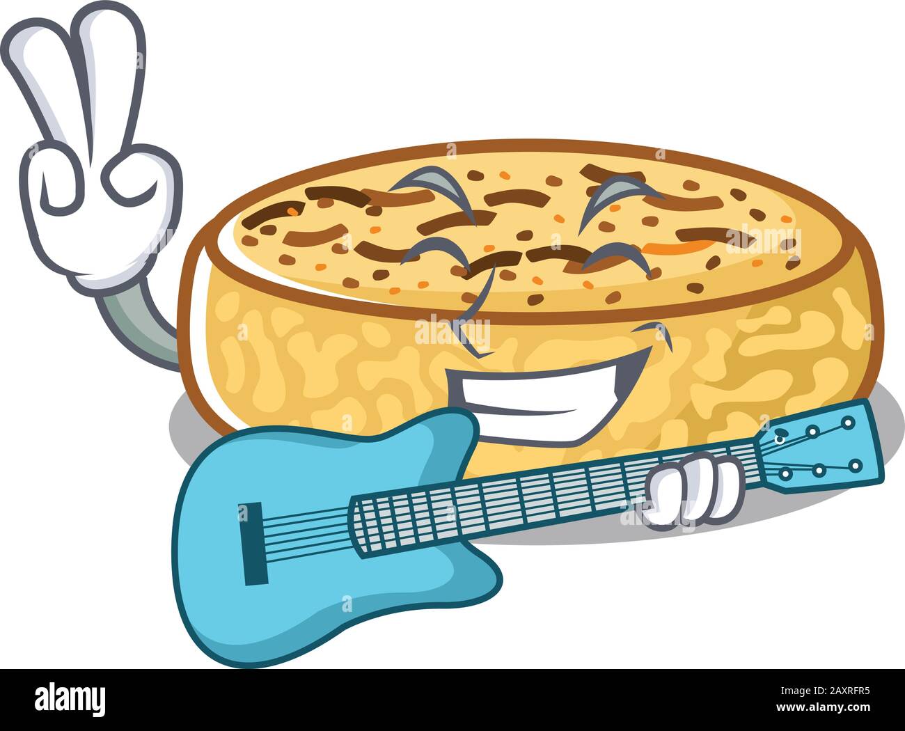 Ein Bild von den Kumpeln, die eine Gitarre spielen Stock Vektor