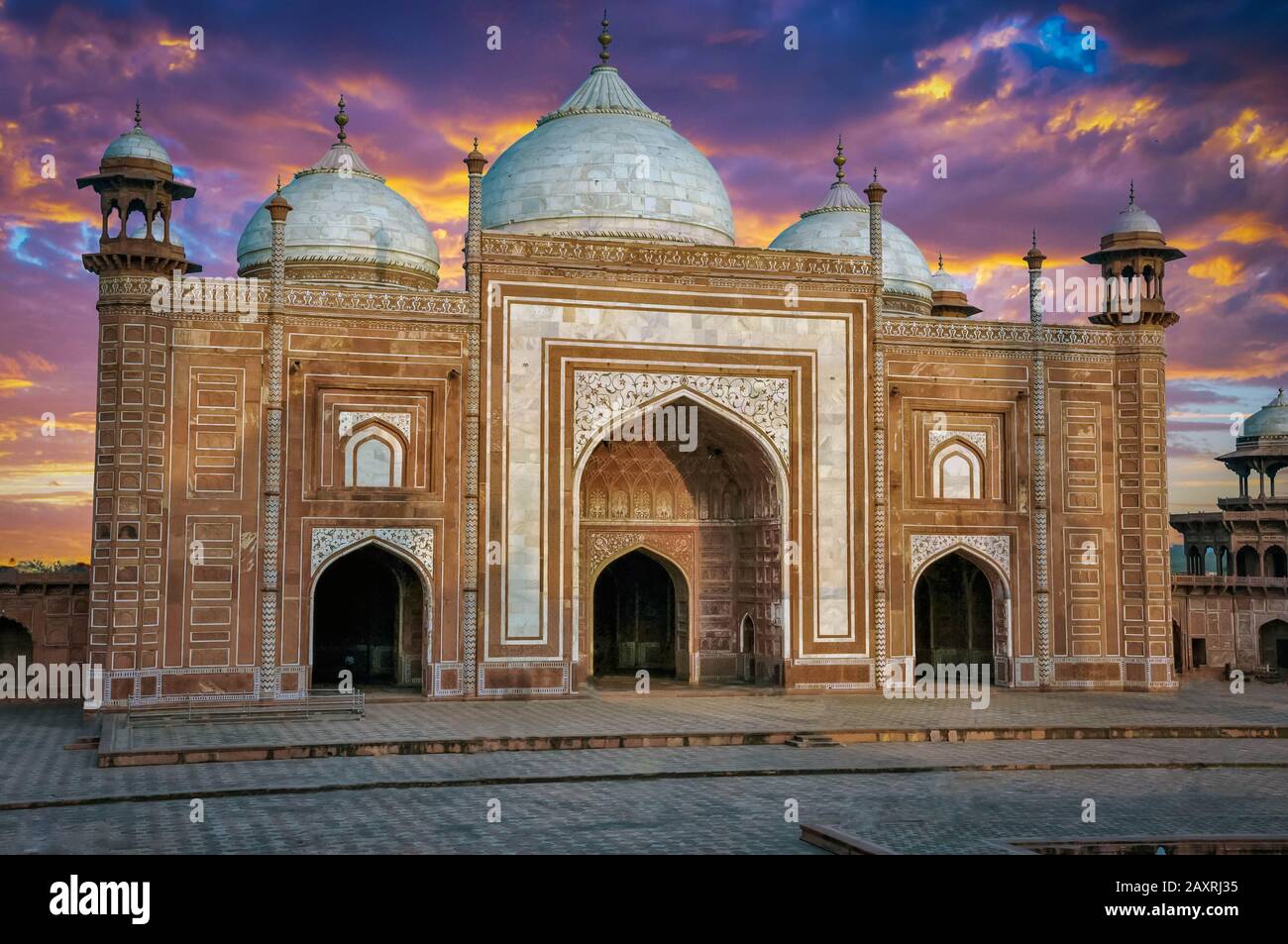 Das große Tor zu Taj Mahal, Indien. Stockfoto