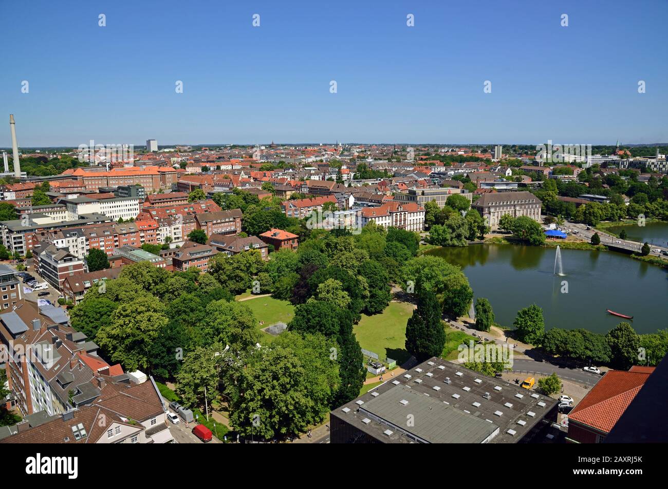 Europa, Deutschland, Schleswig-Holstein, Kiel, Ostsee, Stadt, Blick vom Rathausturm, Blick auf den Kleinen Kiel Stockfoto
