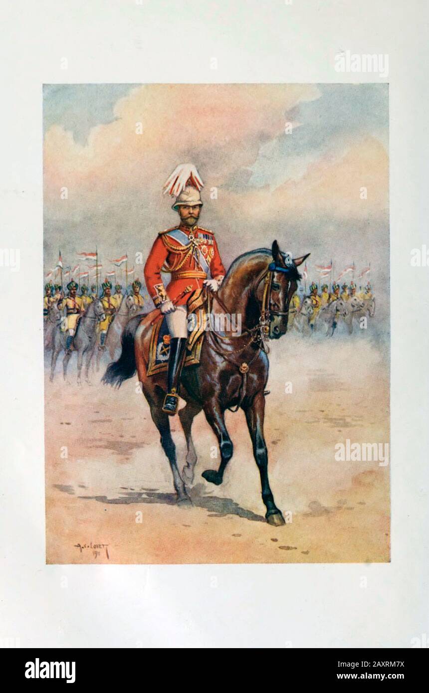 Armeen Indiens. Von Major A.C. Lovett. London. 1911 Seine Majestät Der König-Kaiser. Stockfoto