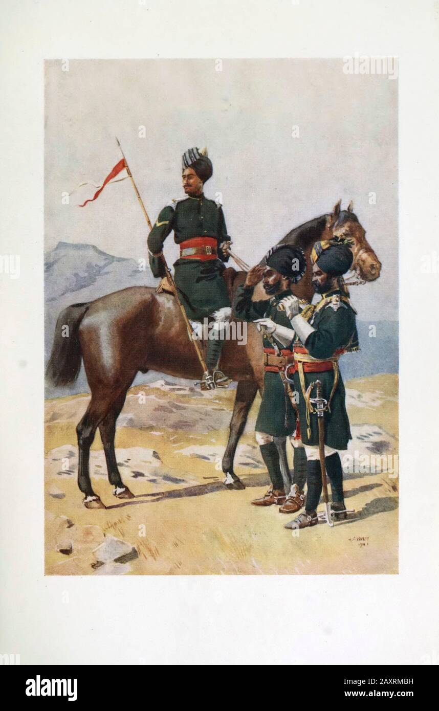 Die ehemalige "Hyderabad-Kontingent"-Kavallerie. Armeen Indiens. Von Major A.C. Lovett. London. 1911 30th Lancers (Gordon's Horse) / Lance Daffadar /Jat 20t Stockfoto