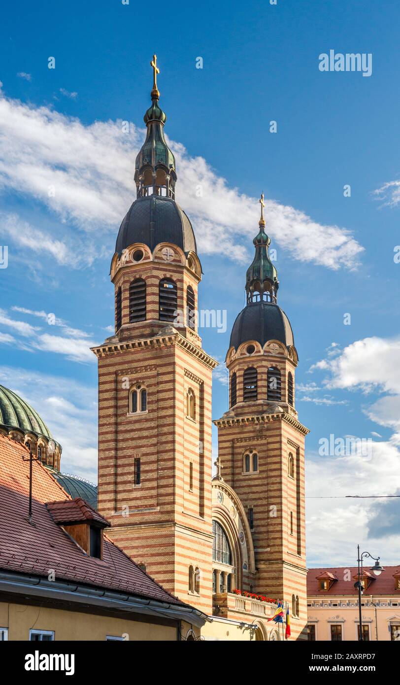 Metropolitan-orthodoxe Kathedrale der Heiligen Dreifaltigkeit an der Strada Mitropoliei in Sibiu, Siebenbürgen, Rumänien Stockfoto