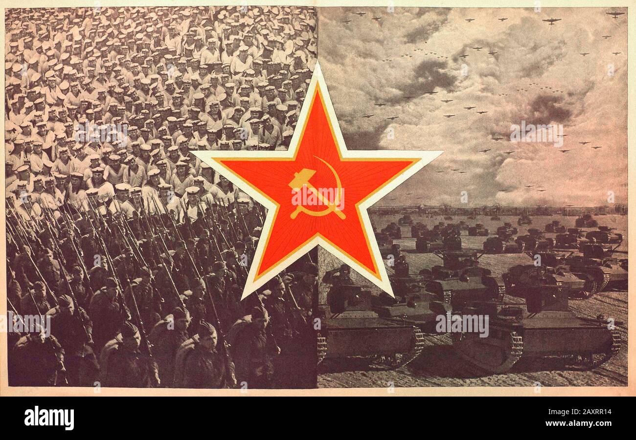 Rote Armee. Aus dem sowjetischen Propagandabuch von 1937. Stockfoto