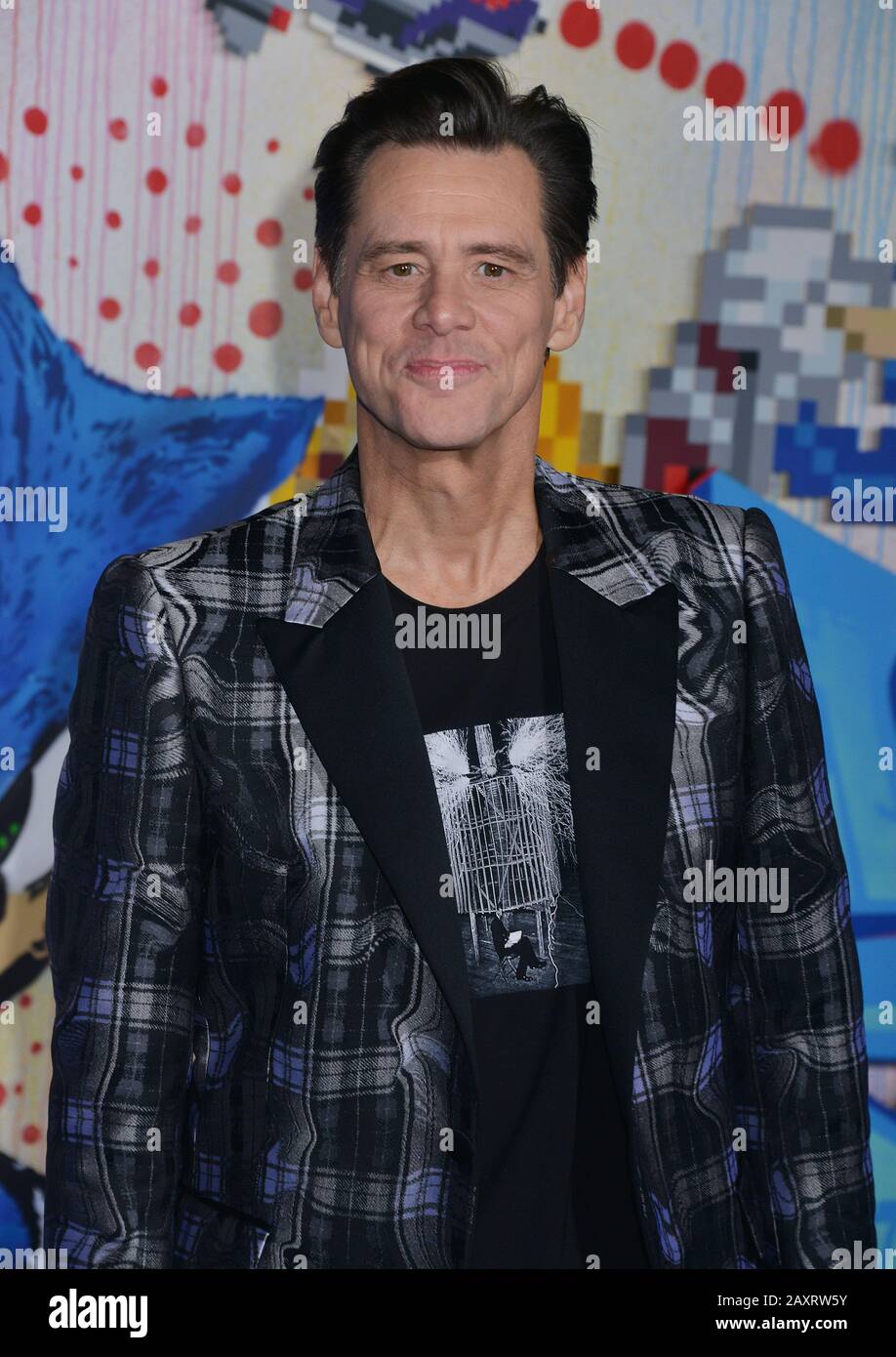 Los Angeles, USA. Februar 2020. Jim Carrey 287001 nimmt am 12. Februar 2020 in Westwood, Kalifornien, am "Sonic The Hedgehog" Special Screening im Regency Village Theatre, Credit: Tsuni/USA/Alamy Live News, an Stockfoto