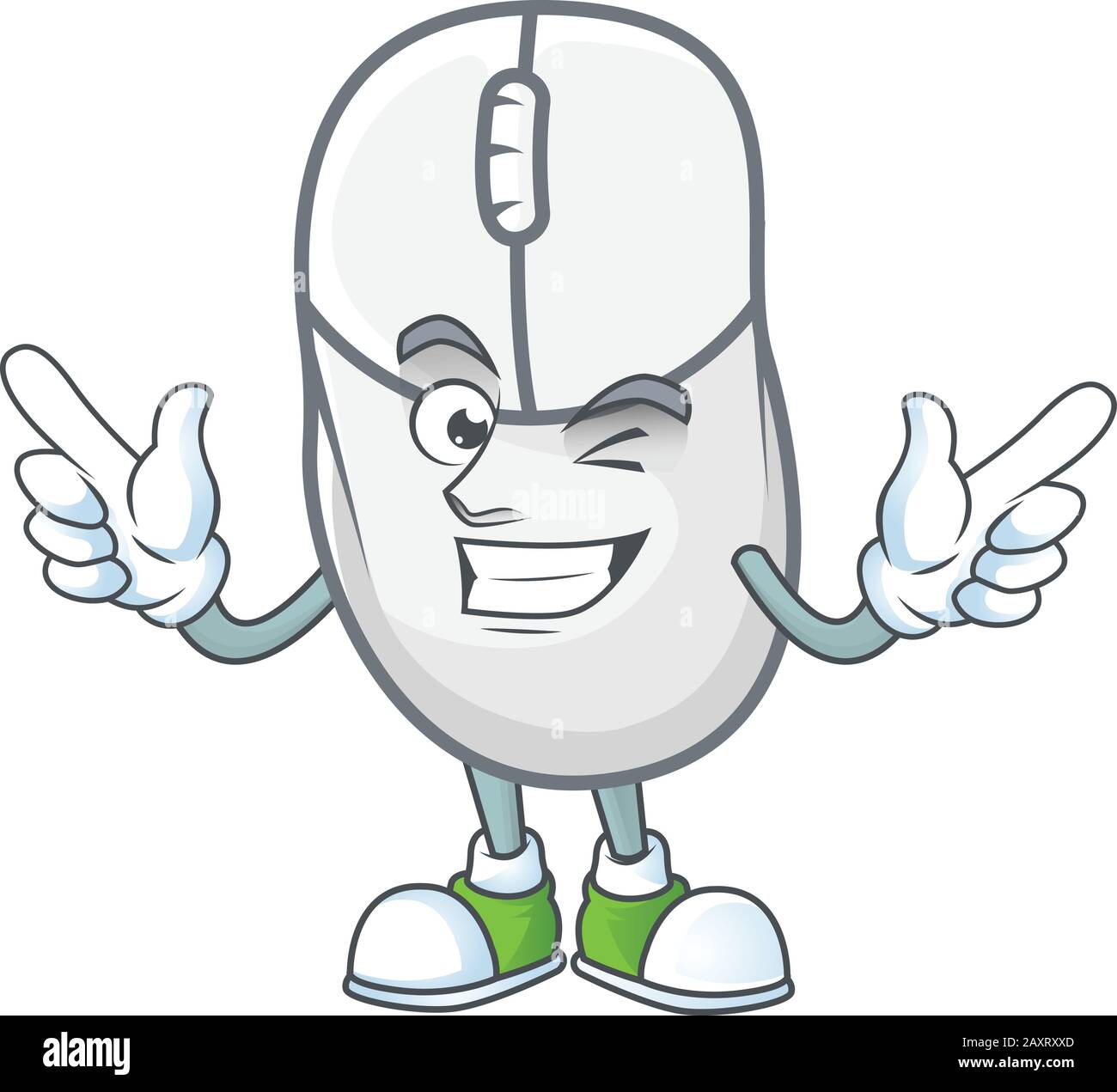 Ein komisch-weißes Mauspaserdesign mit Wink Eye Stock Vektor