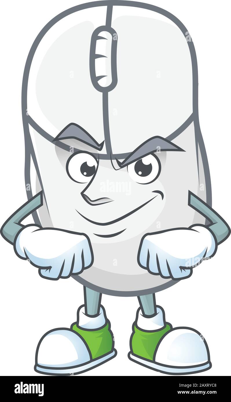 Weißes Maskottchen mit Mäusedesign und Verwischtem Gesicht Stock Vektor