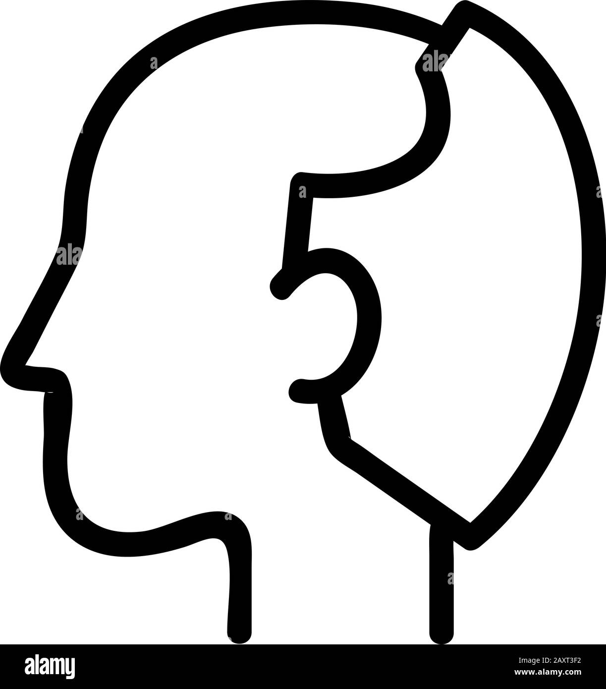 Kahlheit Symbol Vektor. Isolierte Darstellung des Kontursymbols Stock Vektor