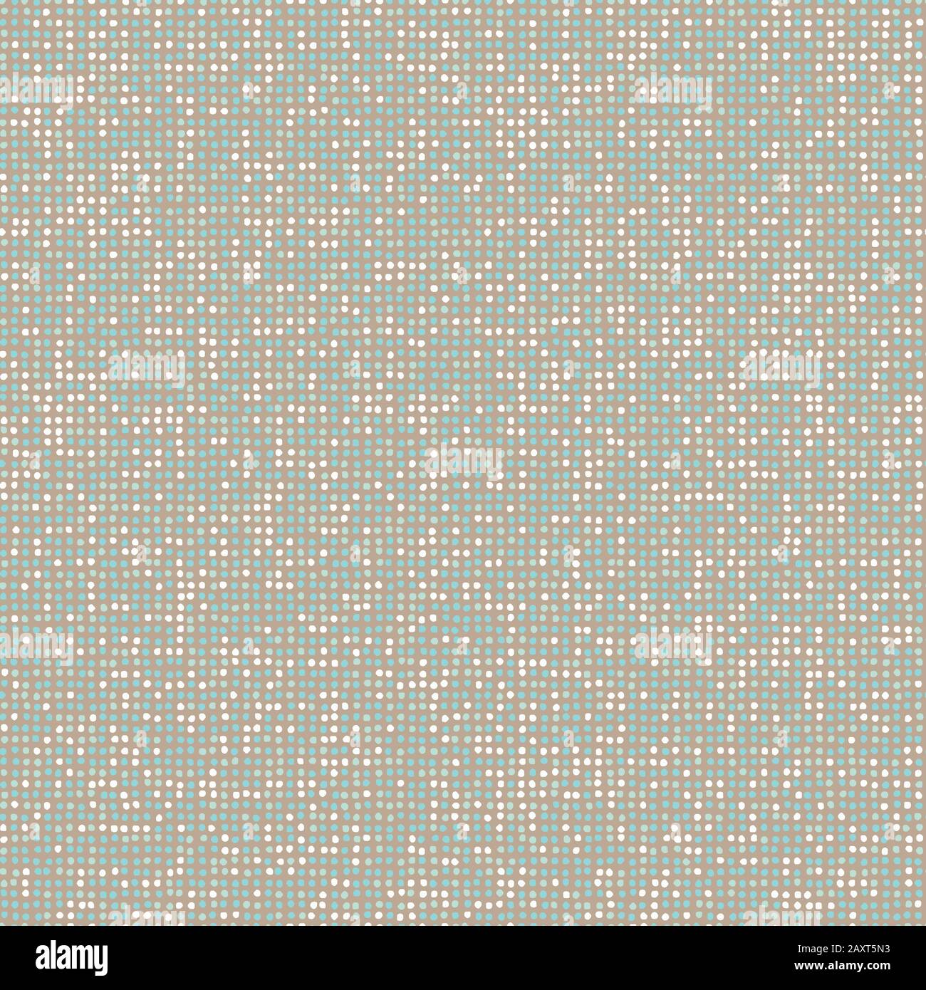 Neutrale Farbtextur nahtloses Vektormuster mit Reihen ungleichmäßiger Kieselpunkte Stock Vektor