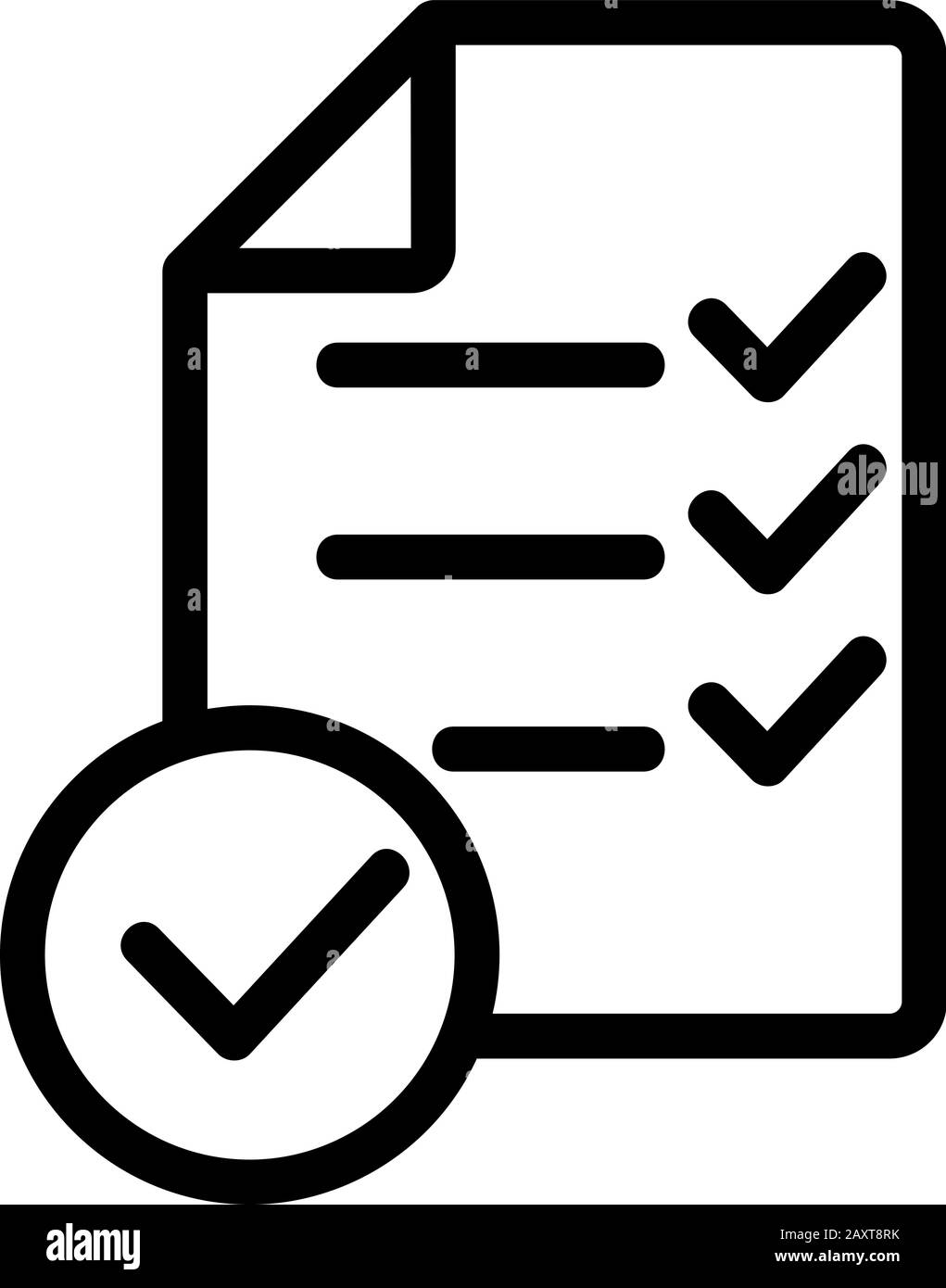 Vektor des Symbols für Prüfungswissen. Isolierte Darstellung des Kontursymbols Stock Vektor