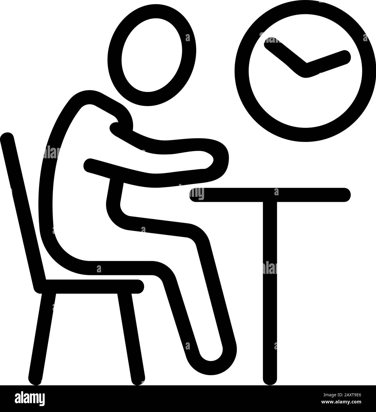 Vektor des Symbols für Prüfungswissen. Isolierte Darstellung des Kontursymbols Stock Vektor