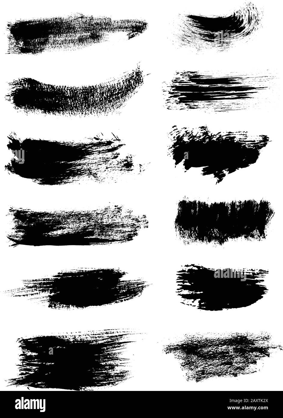 Detaillierte Vektor-Pinselstriche Grunge Texturen Stock Vektor