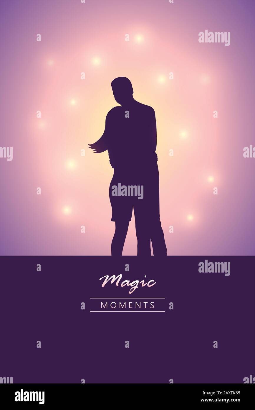 Magic Moments paaren sich in Love Vector Illustration EPS10 Stock Vektor