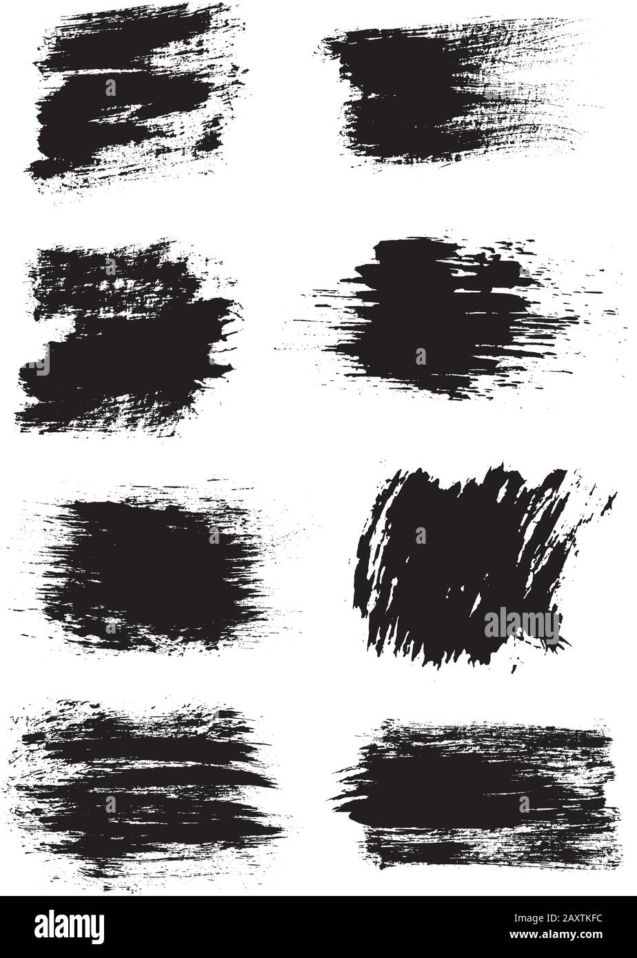 Vektorgrafiken Detaillierte Pinselstriche Grunge Texturen Stock Vektor