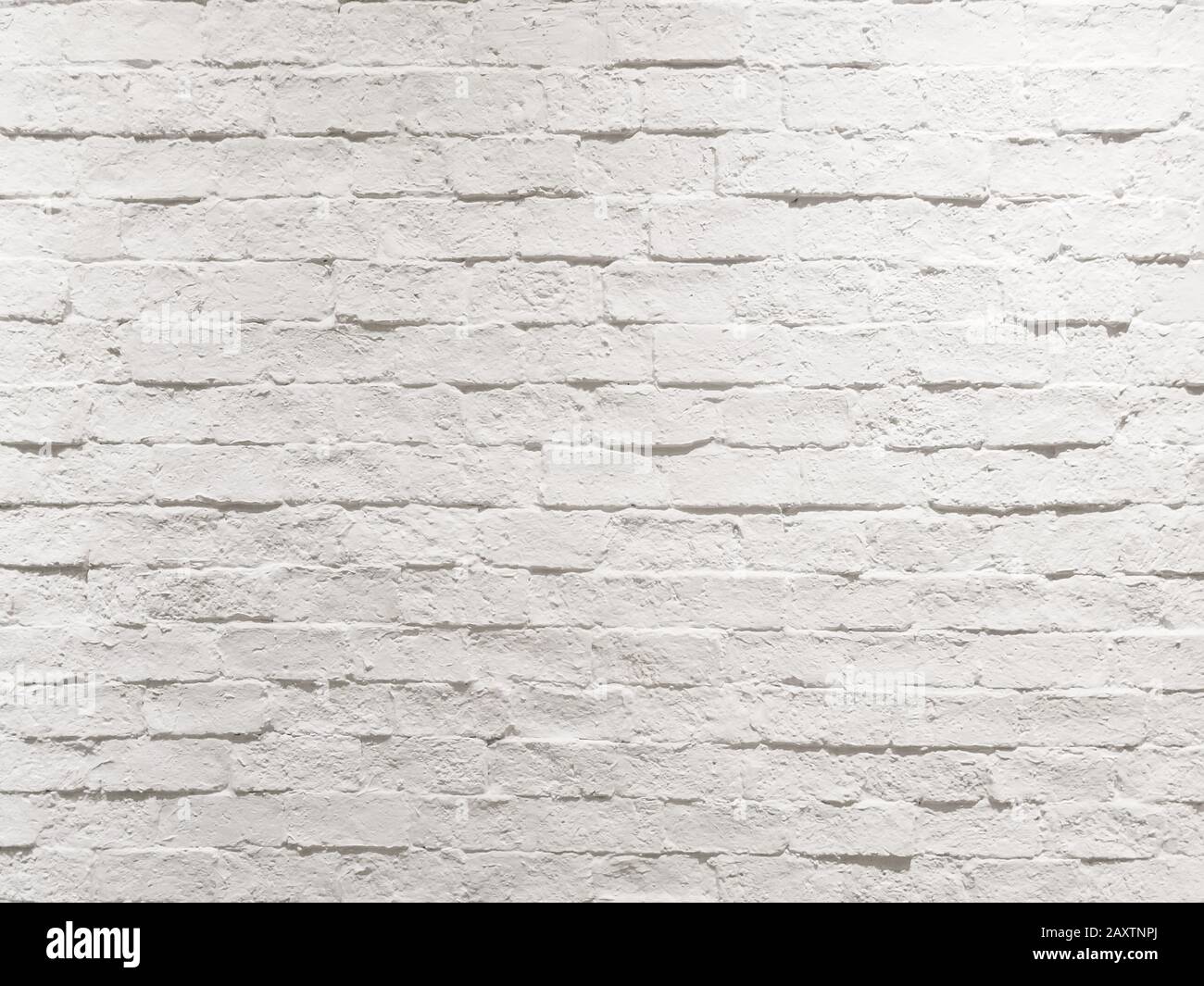Abstrakter, leerer, verwitterter, weißer Hintergrund aus Ziegelsteinen Stockfoto