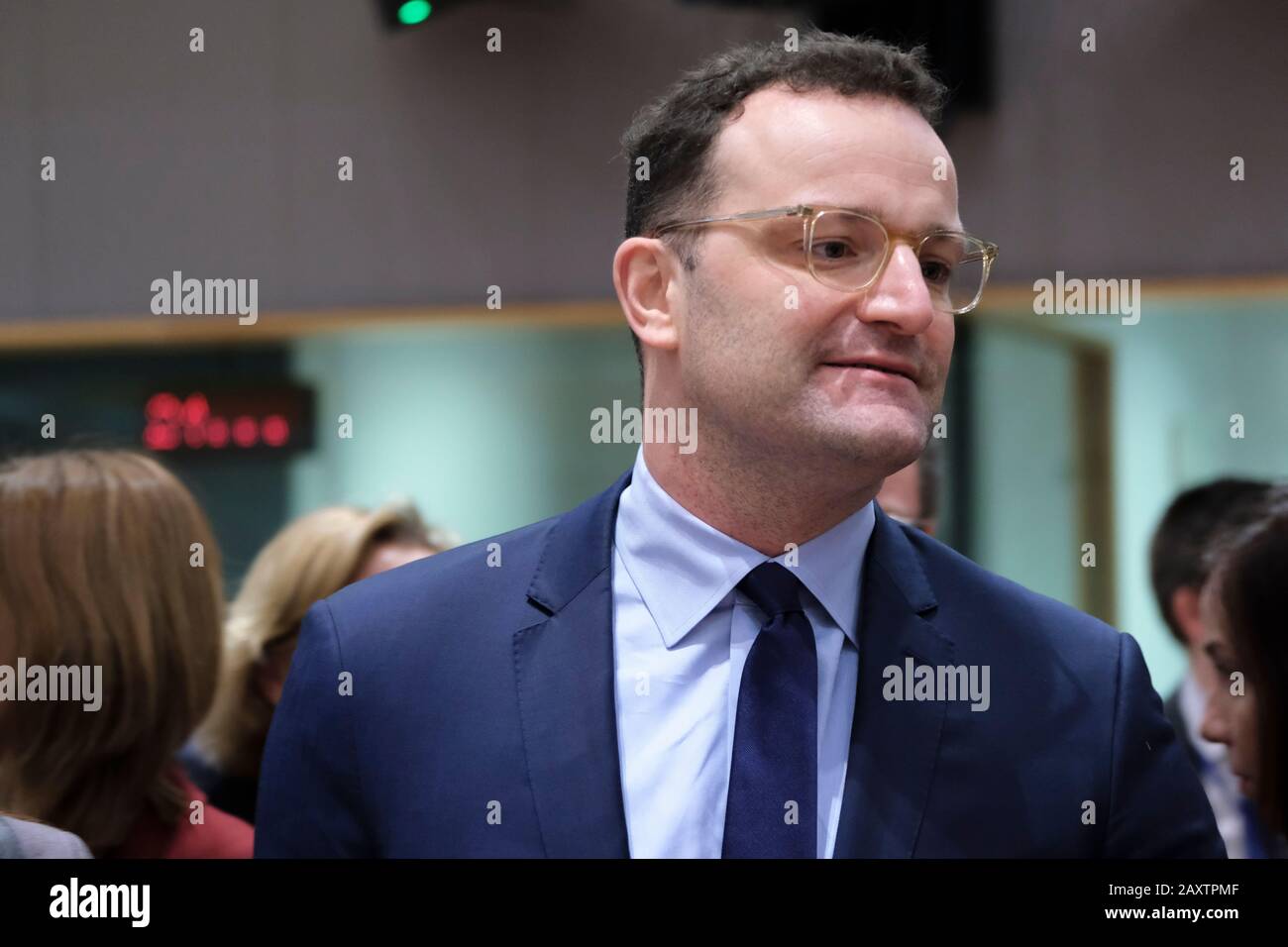 Brüssel, Belgien. Februar 2020. Bundesgesundheitsminister Jens Spahn nimmt an einem Sondertreffen der europäischen Gesundheitsminister zur Coronavirus-Krise Teil. Credit: Alexandros MICHAILIDIS/Alamy Live News Stockfoto