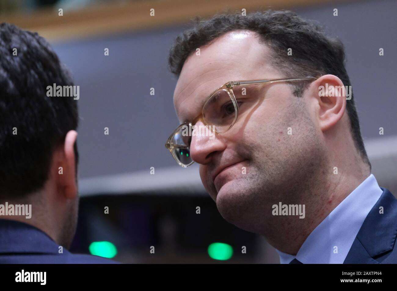 Brüssel, Belgien. Februar 2020. Bundesgesundheitsminister Jens Spahn nimmt an einem Sondertreffen der europäischen Gesundheitsminister zur Coronavirus-Krise Teil. Credit: Alexandros MICHAILIDIS/Alamy Live News Stockfoto