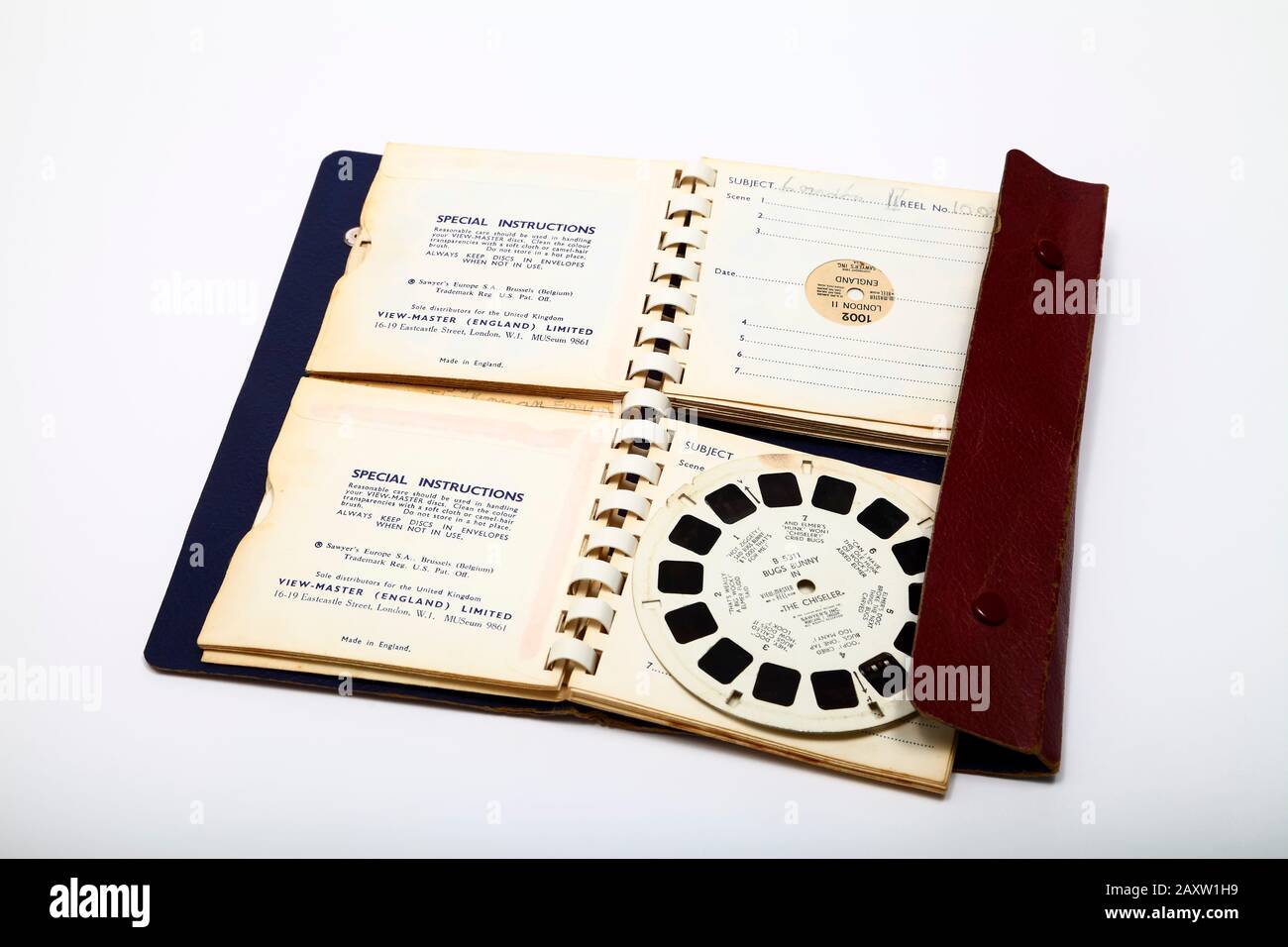 Jahrgangsansicht Stammbuch der Filmscheiben aus den ca. 1950-er Jahren Stockfoto
