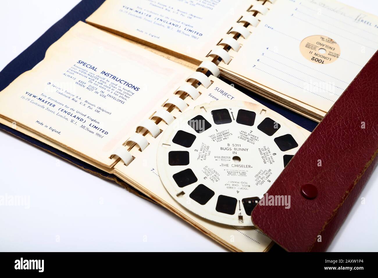 Jahrgangsansicht Stammbuch der Filmscheiben aus den ca. 1950-er Jahren Stockfoto