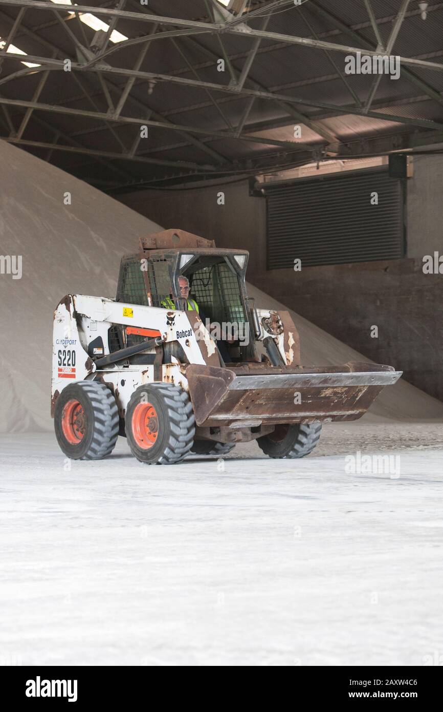 Bob Katze kleiner Bagger bewegt trockene Waren Stockfoto