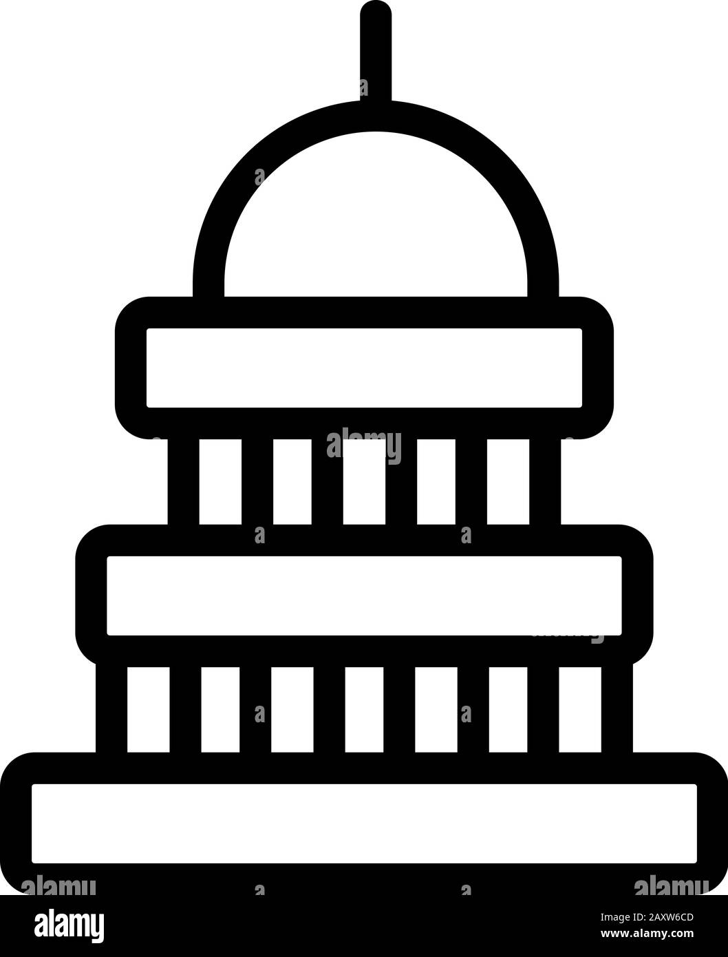 Kapitol - Symbolvektor. Isolierte Darstellung des Kontursymbols Stock Vektor