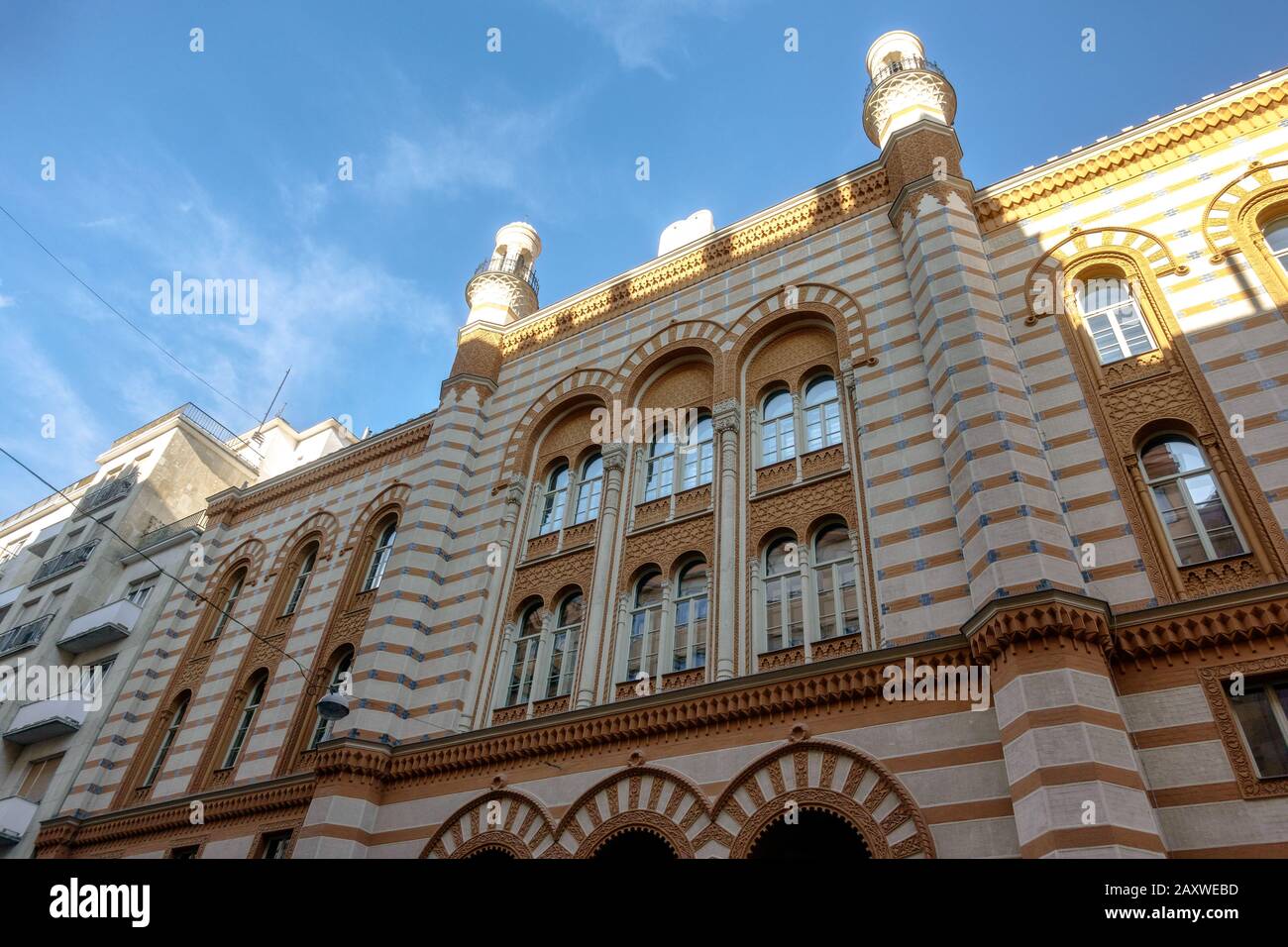 Die Fassade der Rumbacher Street-Synagoge im maurischen Stil in Budapest, Ungarn Stockfoto