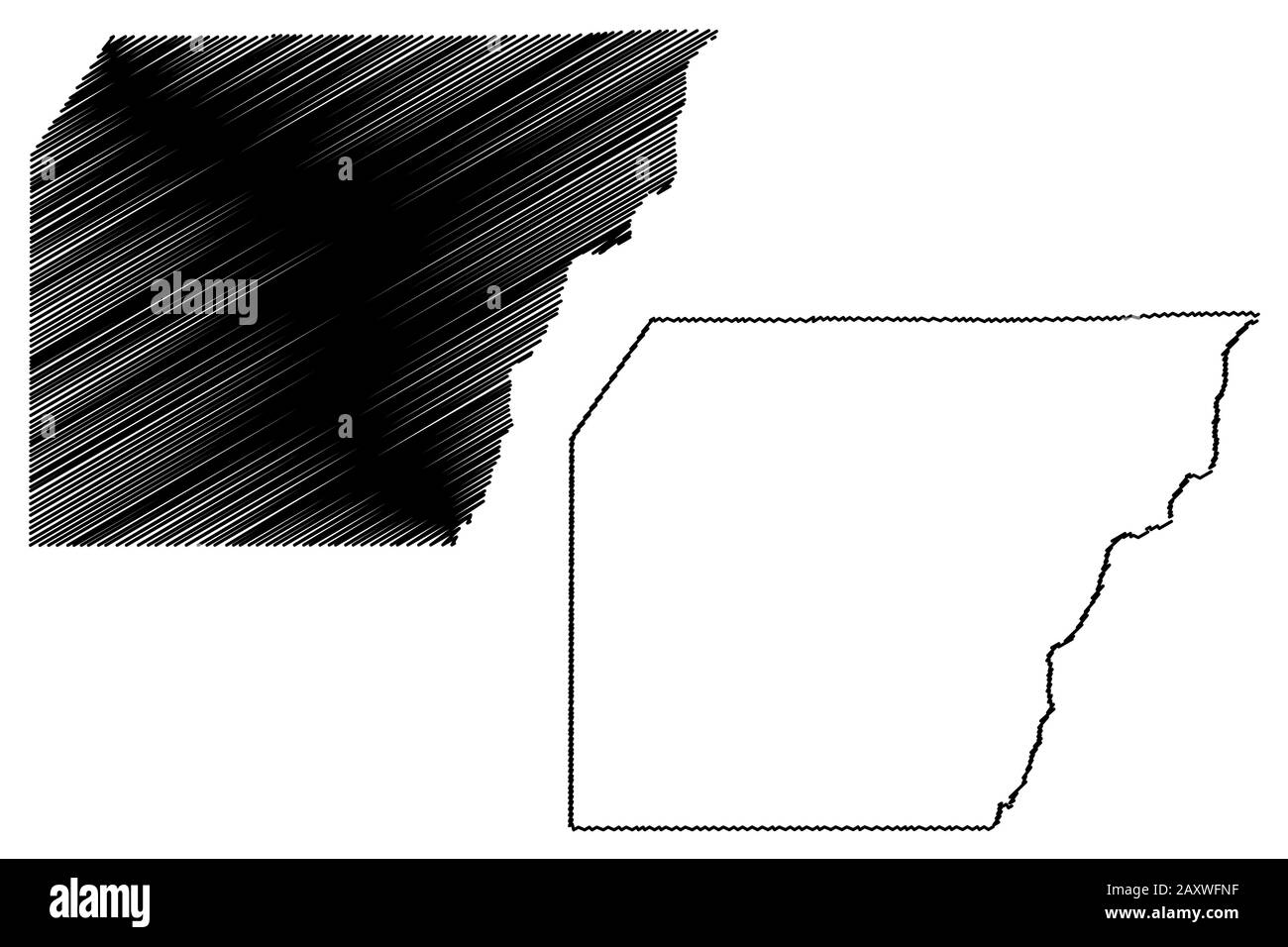 Montezuma County, Colorado (US-Bundesstaat, Vereinigte Staaten von Amerika, USA, USA, USA) Karte Vektor-Illustration, Skizze Montezuma Karte Stock Vektor