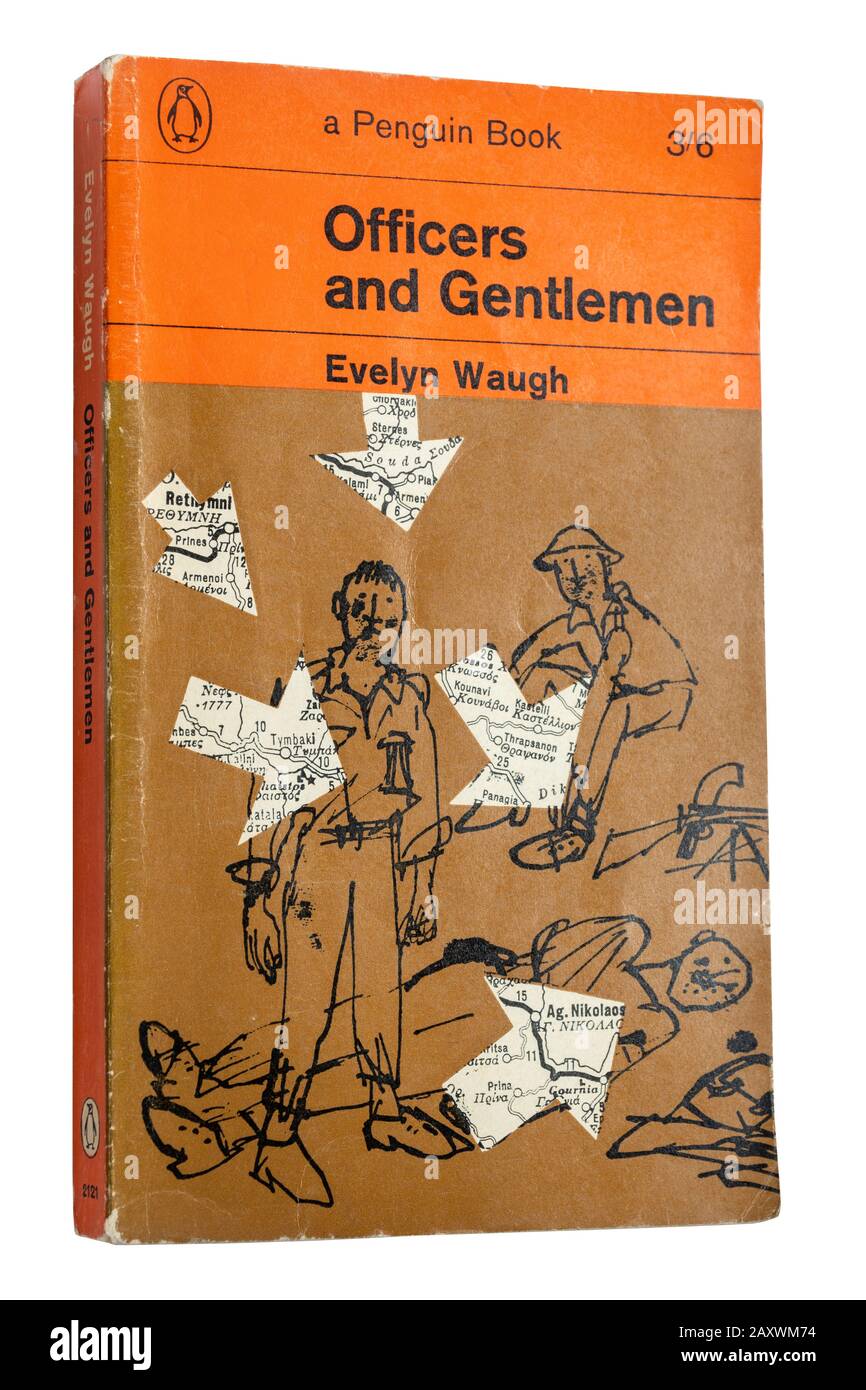 Officers and Gentlemen, ein Roman der britischen Romanautorin Evelyn Waugh aus dem Jahr 1955, Taschenbuchbuch Stockfoto