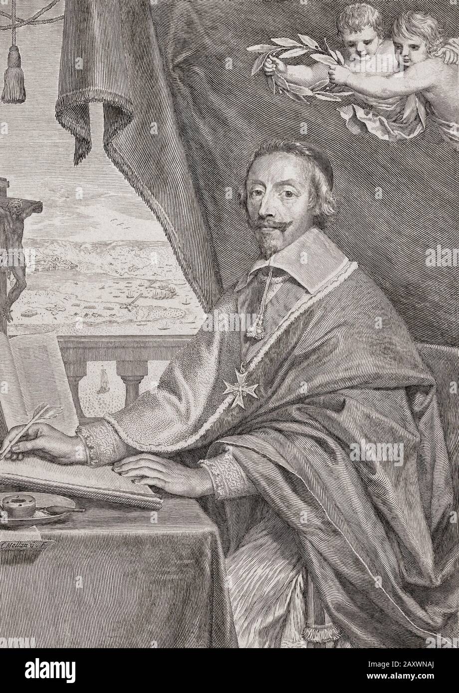 Kardinal Richelieu. Kardinal Armand Jean du Plessis, 1. Herzog von Richelieu und Fronsac, alias Die Rote Eminenz, 1585-1642. Französischer Geistlicher, Adeliger und Staatsmann. Stockfoto