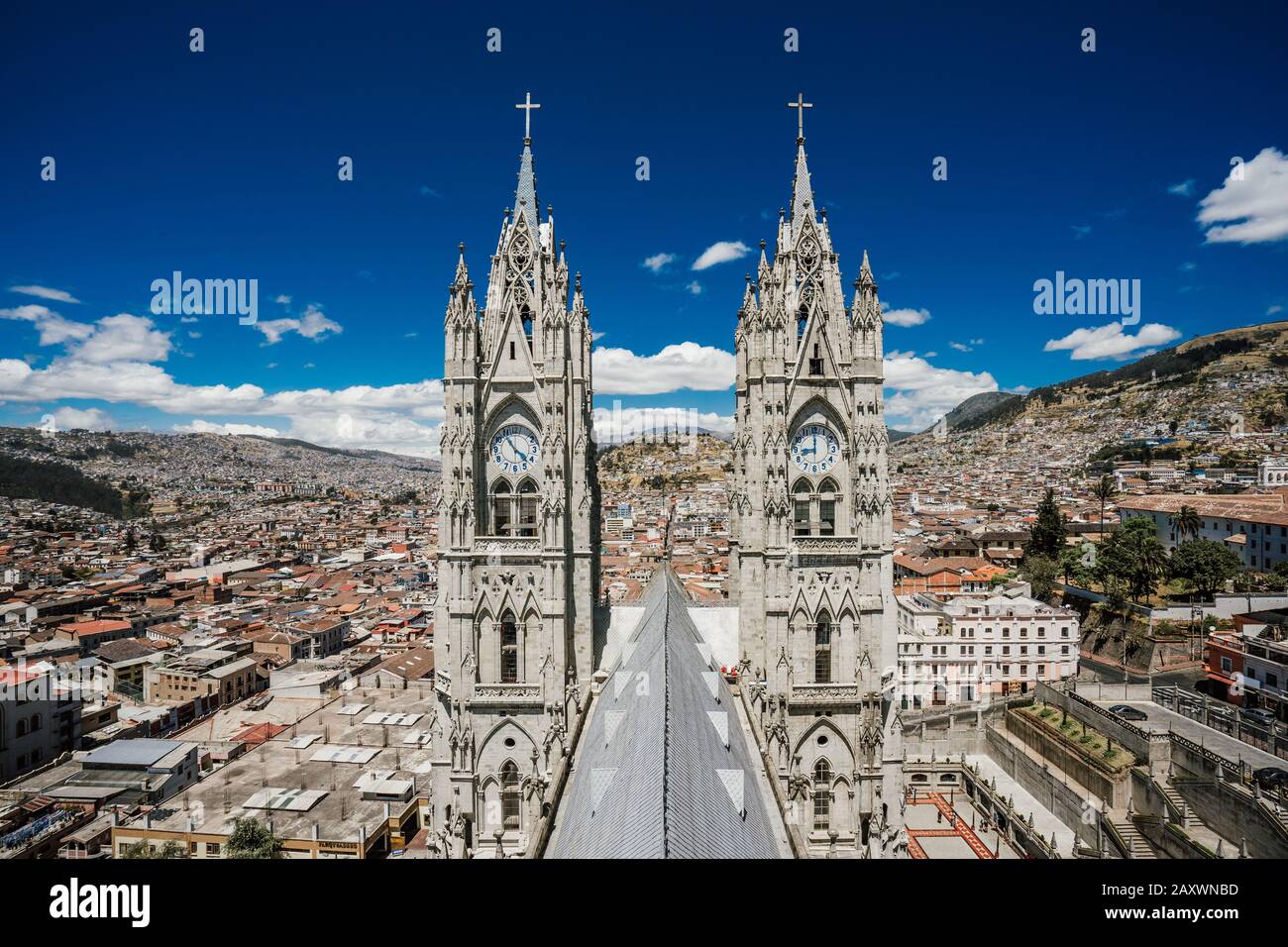 Stadtlandschaft von Quito, Ecuador, Südamerika Stockfoto