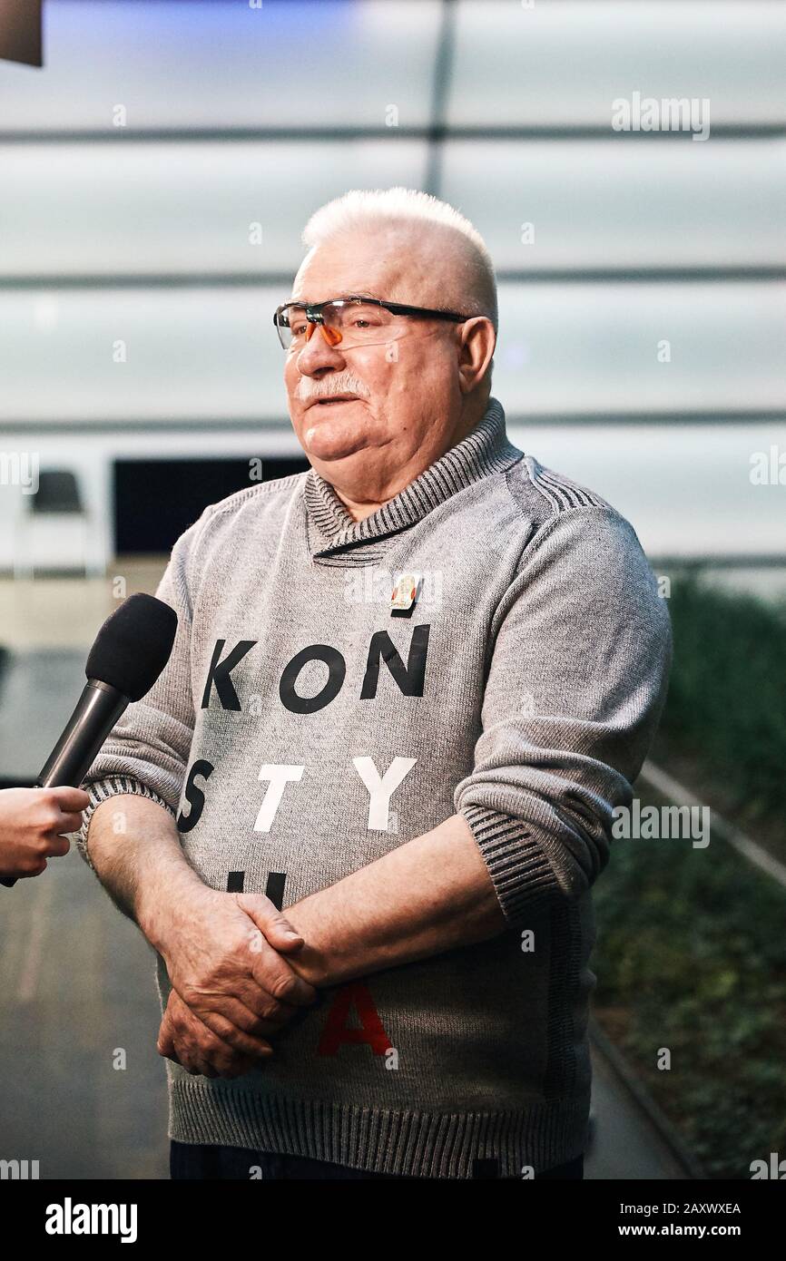 Der ehemalige Präsident Polens Lech Walesa wurde im Januar 2020 in Danzig gesehen. Stockfoto