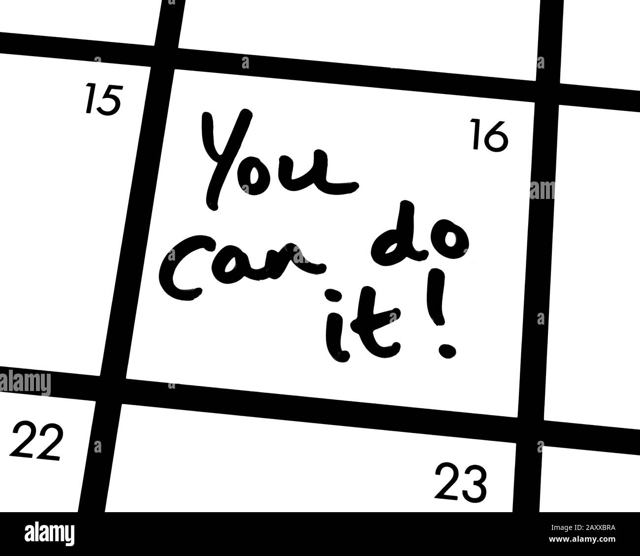 Nahaufnahme eines Sie Können Es tun! Kalendereintrag. Stockfoto