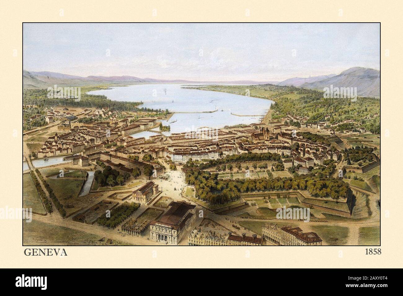Genf 1858 Stockfoto