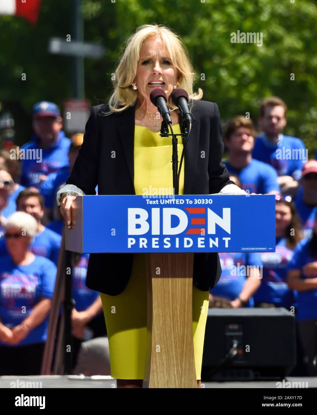 Philadelphia, PA, USA - 18. MAI 2019: Jill Biden Besucht die Kickoff-Campaign-Rallye von Joe Biden zur Präsidentschaftswahl 2020. Stockfoto