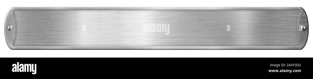 3D-Abbildung aus gebürstetem Metall isoliert mit Schneideweg im Lieferumfang enthalten Stockfoto
