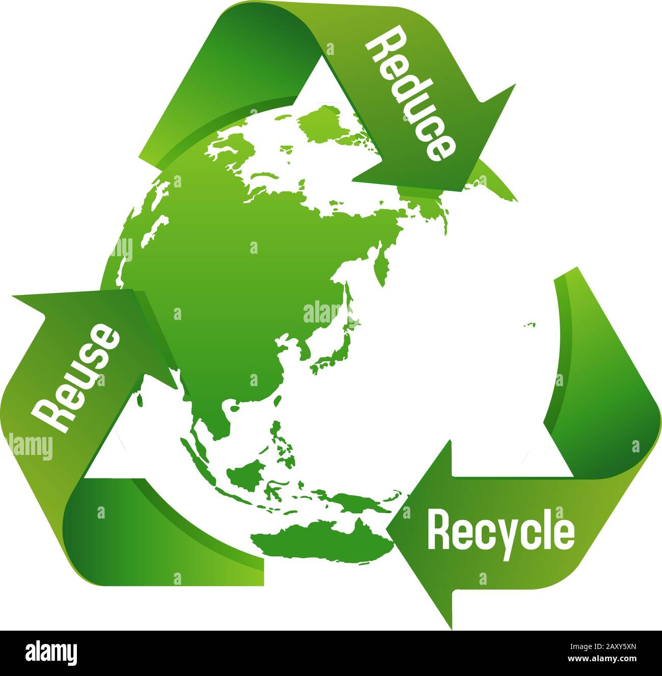 3 Pfeile Um Die Vektorgrafik Der Erde Recycling Okologie 3r Recycling Wiederverwendung Reduzieren Stock Vektorgrafik Alamy