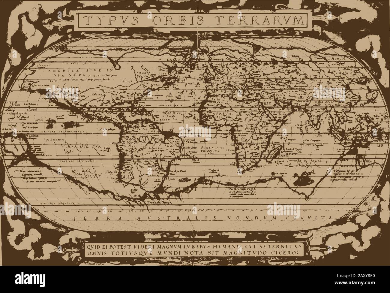Vektorgrafiken der frühen Weltkarte Stock Vektor