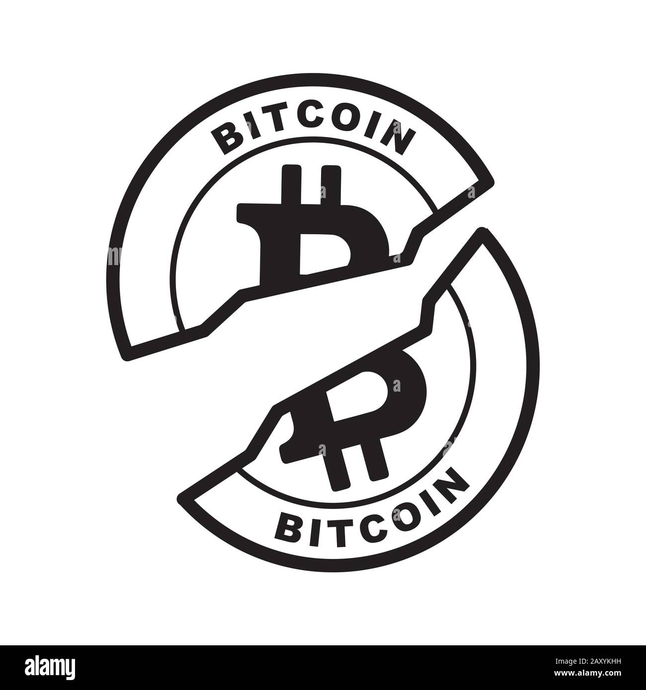 Bitcoin-Vektor-Symbol - Abbildung/ausblenden Stock Vektor