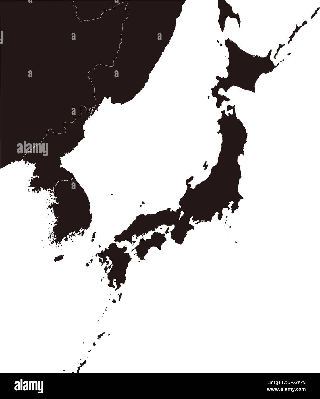 Vektor-Grafik für die Karte in Fernost asien (Japanisch) Stock Vektor