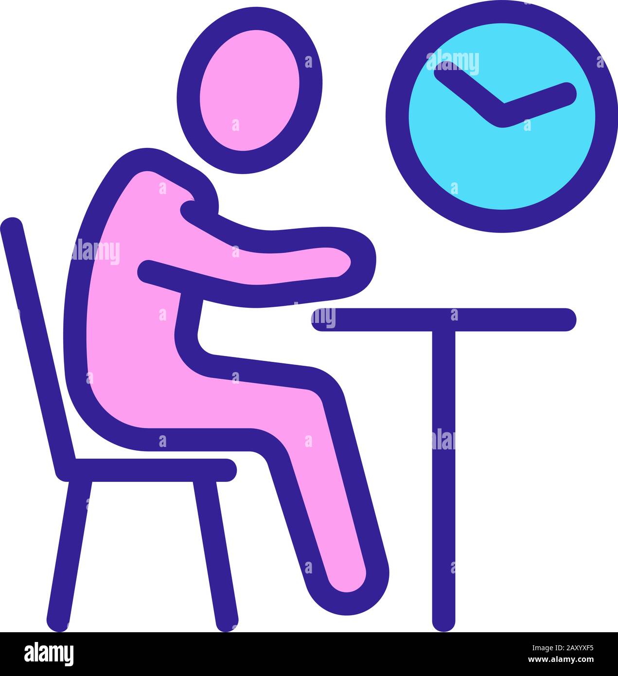 Vektor des Symbols für Prüfungswissen. Isolierte Darstellung des Kontursymbols Stock Vektor