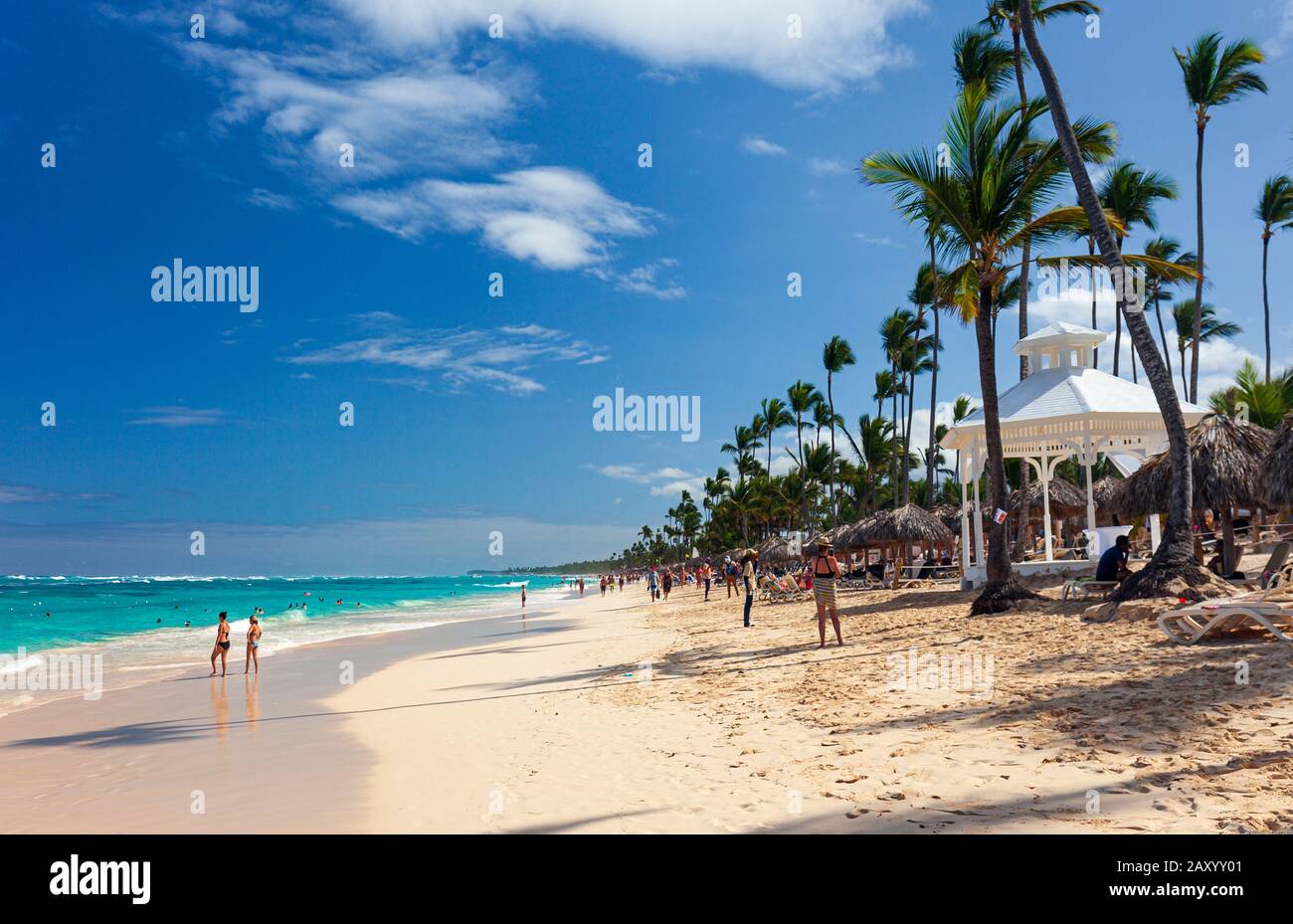 Strand Von Punta Cana, Bavaro, Dominikanische Republik. Stockfoto