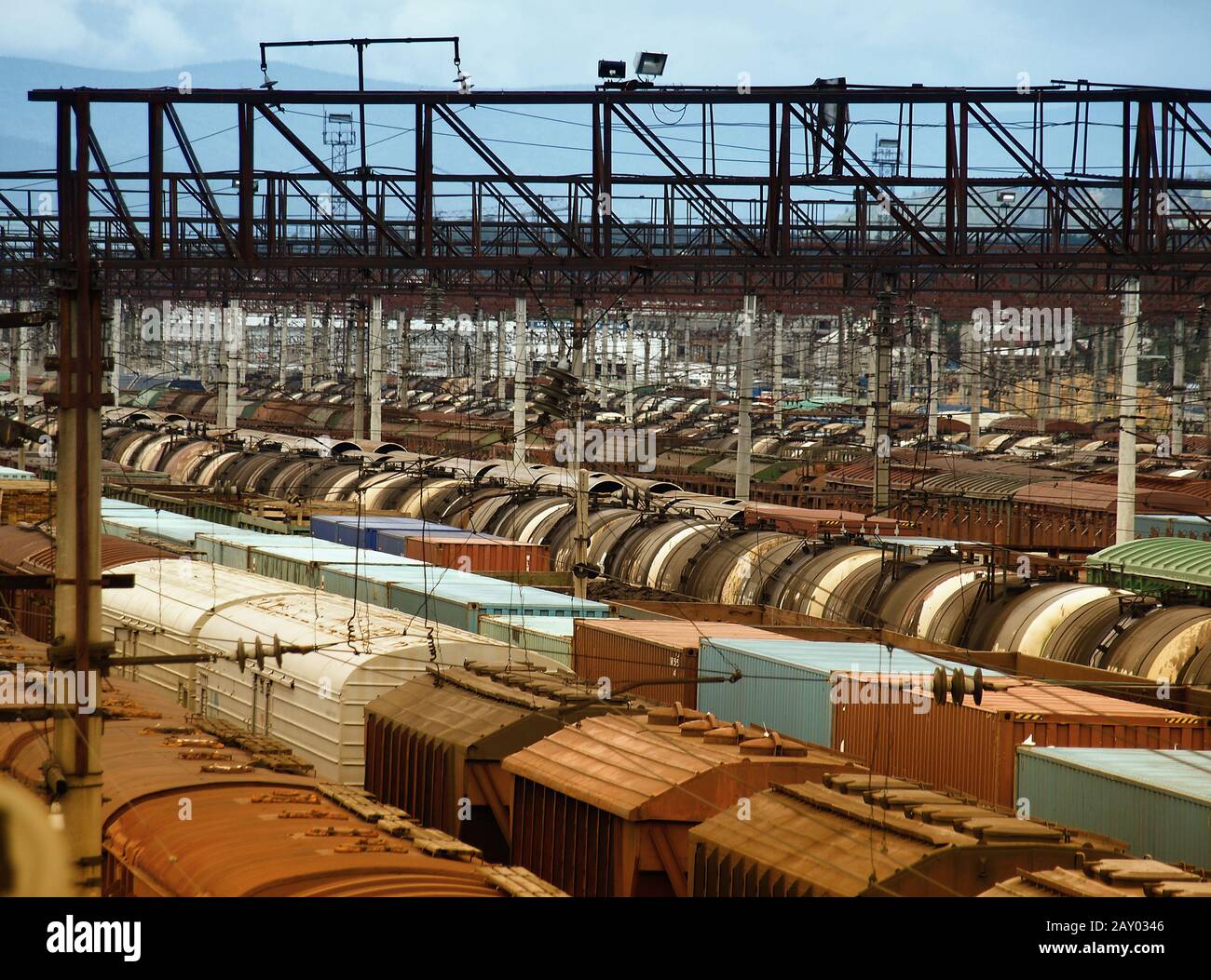 Güterzüge auf der Transsib Stockfoto