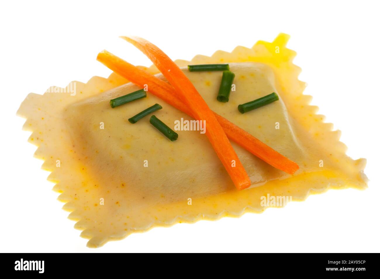 Schwäbische Pasta mit Fleisch und Spinat gefüllt Stockfoto