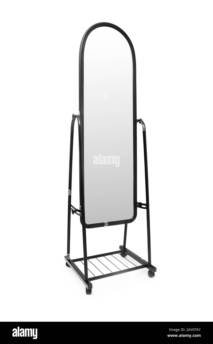 Hohe Spiegel auf dem weißen Hintergrund isoliert Stockfoto