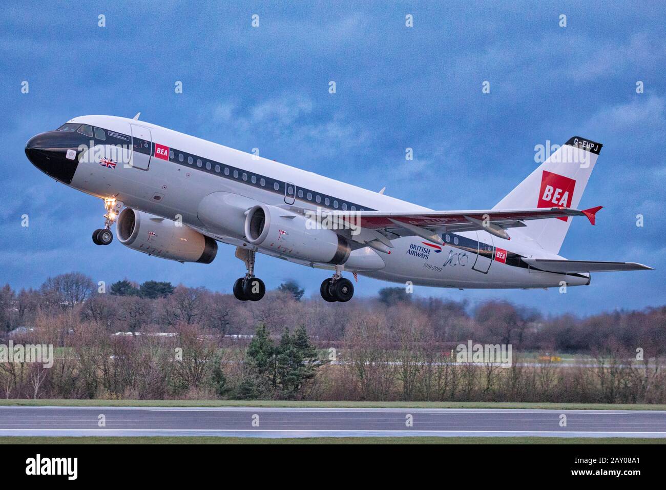 British Airways A319 Retro Livery, BEA Stockfoto