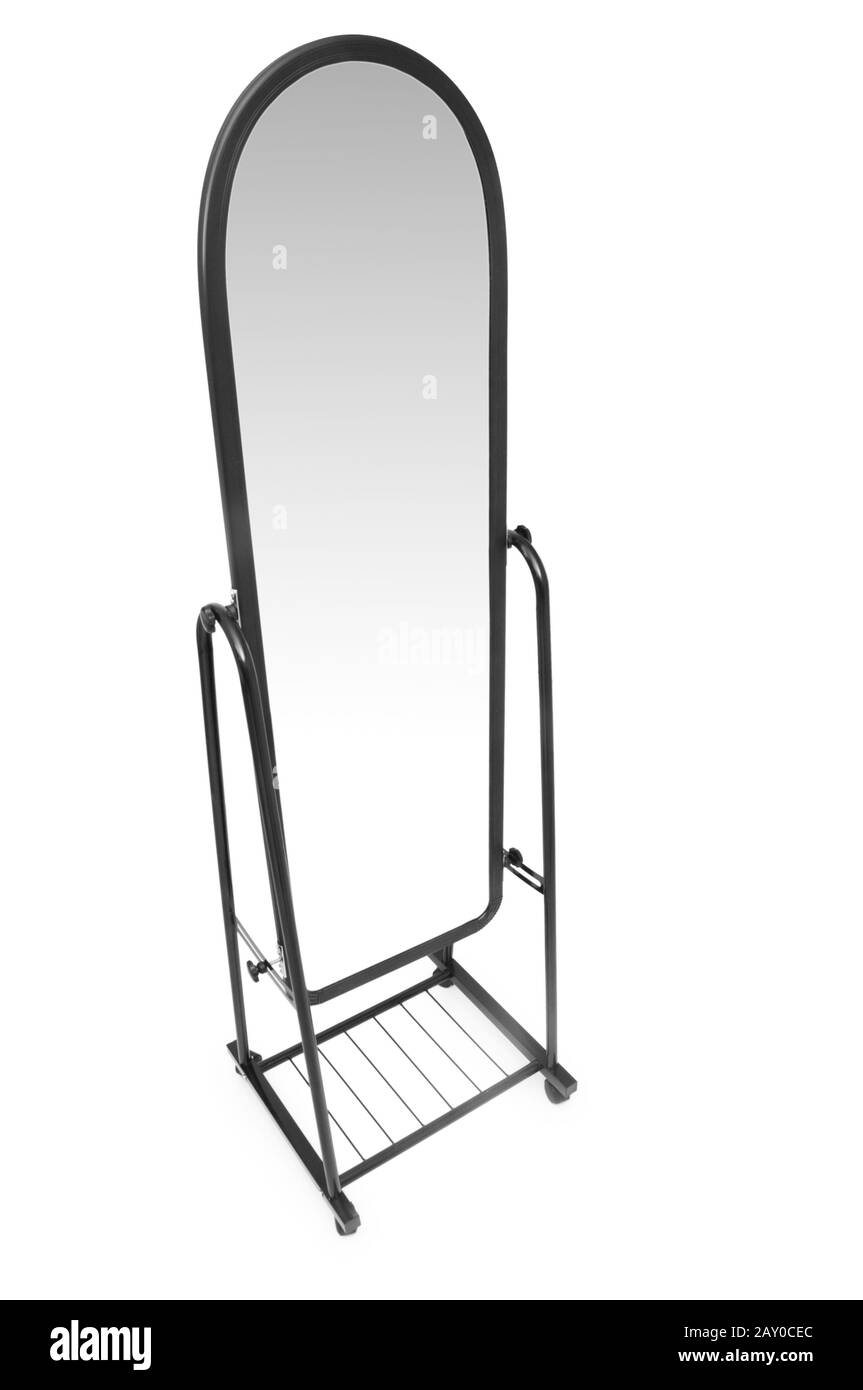 Hohe Spiegel auf dem weißen Hintergrund isoliert Stockfoto